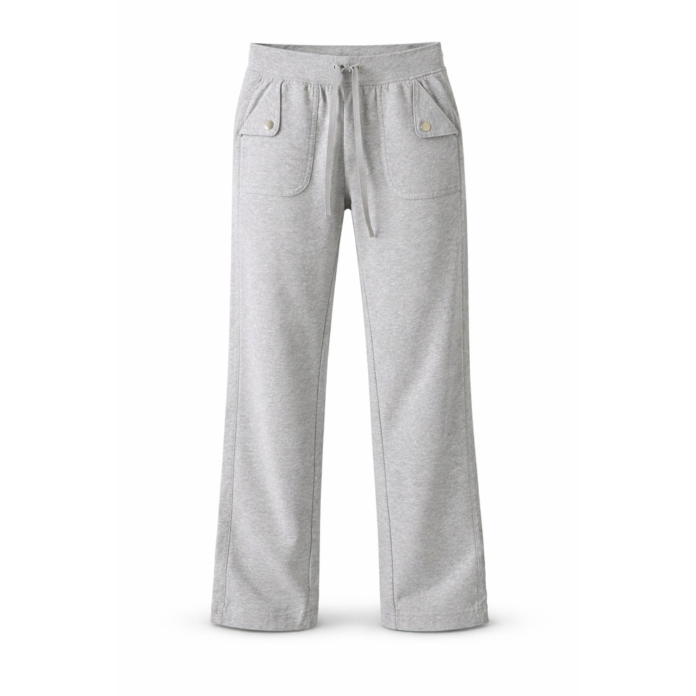 Karen Scott Sport Petite Gray Straight Leg Drawstring Sweatpants Pockets‎ PS